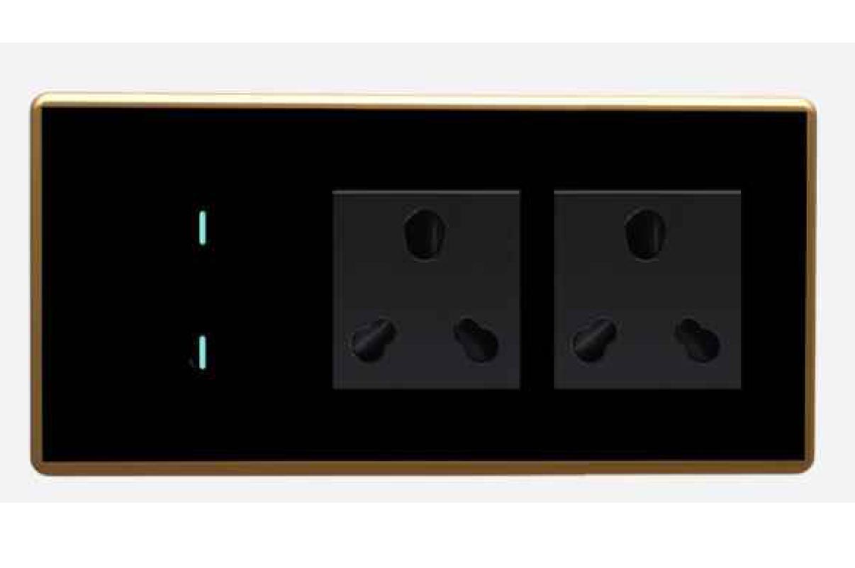 Full Glass Touch 2 Swith (1-25A) 1 Socket (2-10A)