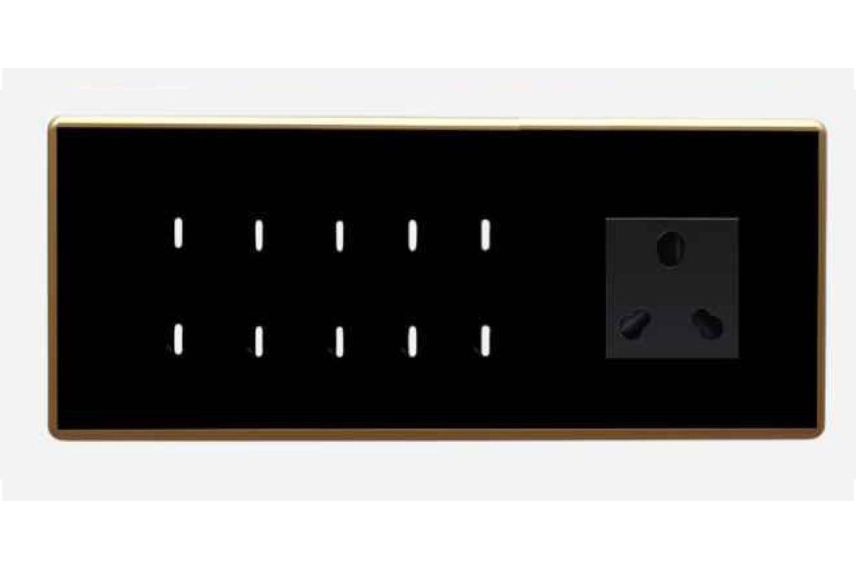 Full Glass Touch 10 Swith(2-20A) 1 Socket (1-10A)