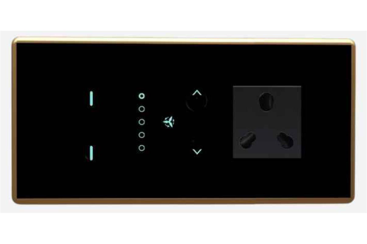 Full Glass Touch 2 Swith 2 Socket (2-10A)