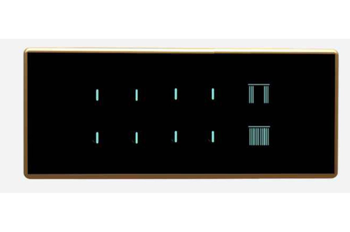 Full Glass Touch 6 Switch (1-25A) 1 Socket (1-10A) 1 Curtain